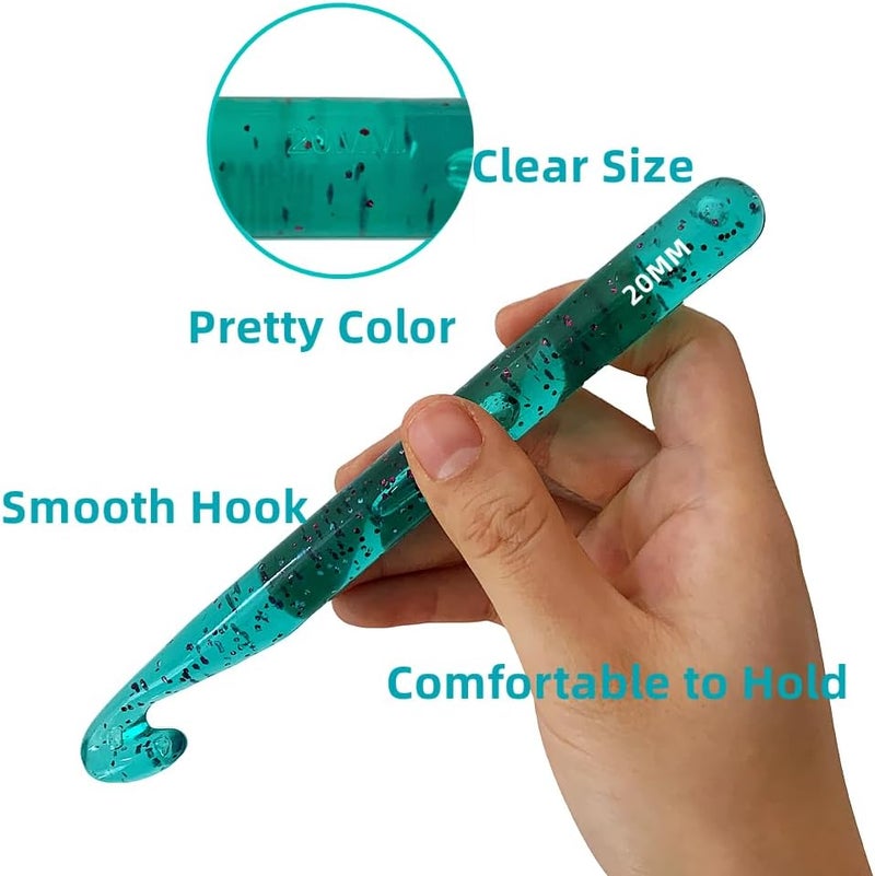 ZICALSO Large Crochet Hooks,25mm 20mm 18mm 15mm 12mm Crochet Hooks for Chunky Yarn,Huge 12 mm-25 mm Crochet Hook - Image 2